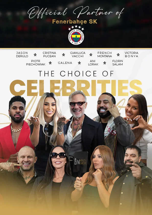 The Choice of Celebrities — Official Partner of Fenerbahçe SK. Jason Derulo, Gianluca Vacchi, Cristina Pucean, Galena, Piotr Piechowiak, French Montana, Ani Lorak, Florin Salam, Victoria Bonya.