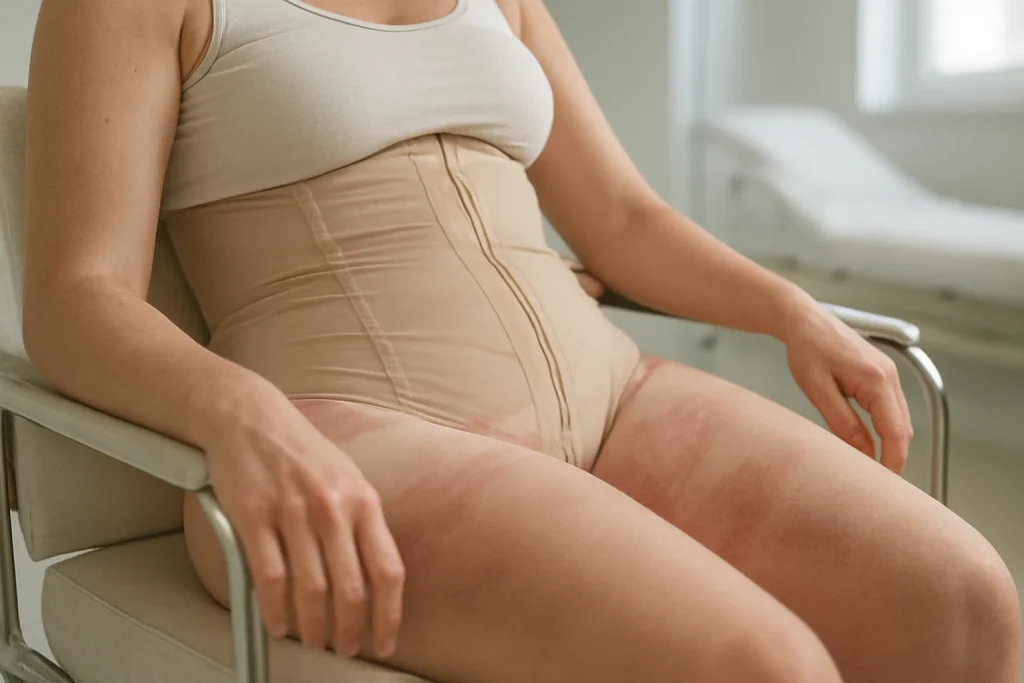 uma paciente sentada após BBL