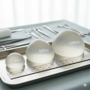 different size of breast implants