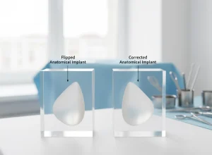 manually flip a breast implant cover