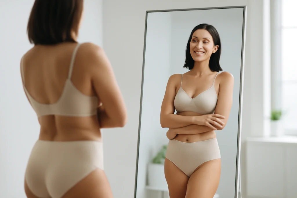 pacient zâmbind după lipofilling