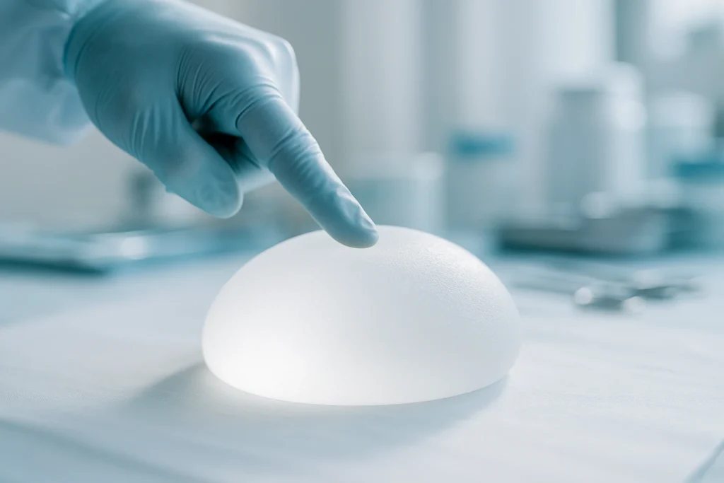 chirurg apasând pe un implant cu profil înalt