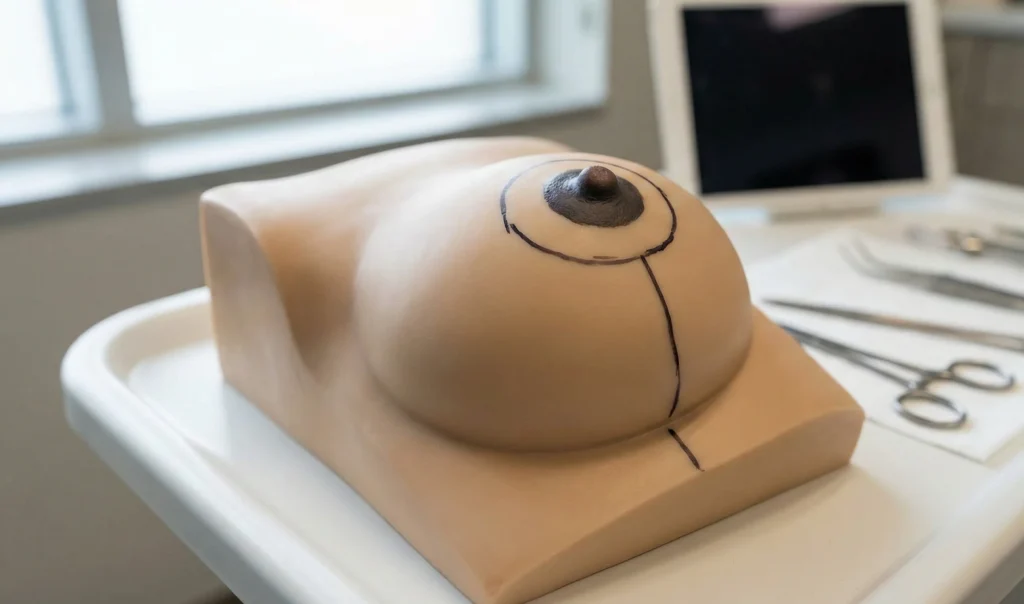 Model anatomical 3D al pattern-ului de incizie pentru liftingul cu lollipop