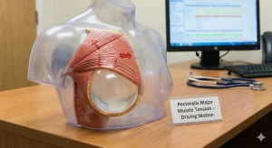 anatomical chest model pectoralis muscle tension