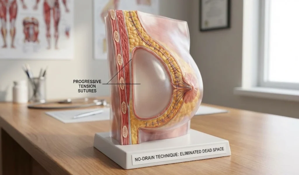 anatomisches Modell mit internen Nähten, drainfreie Technik