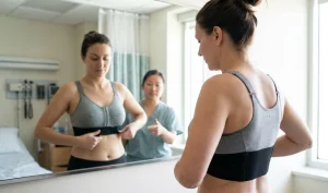breast implant medial displacement mirror assessment