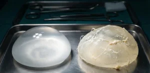 comparison of pristine new implant versus calcified explanted implant