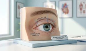 eyelid surgery incision points anatomical model