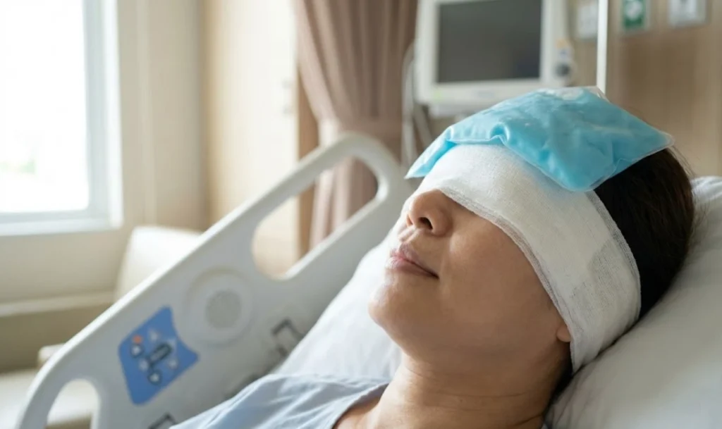 recuperare post-blefaroplastie pachet de gheață gestionare durere
