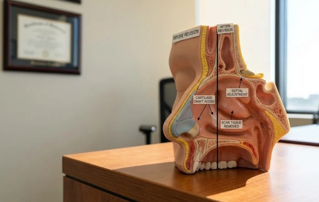 revizyon rinoplasti anatomik modeli önce ve sonra