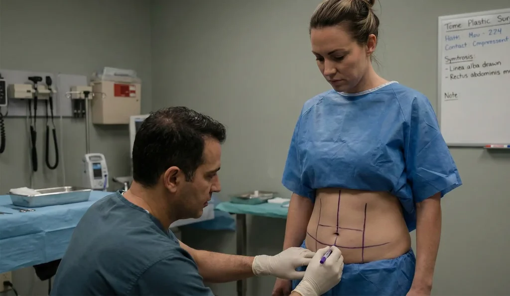 surgeon marking patient high def lipo
