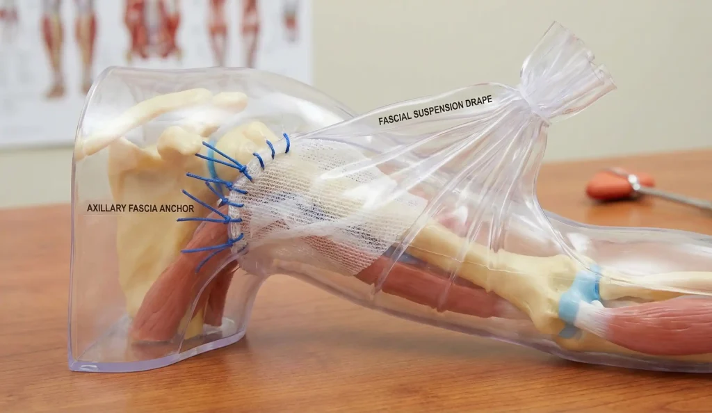 Anatomisches Armmodell mit faszialer Suspensionsfixation