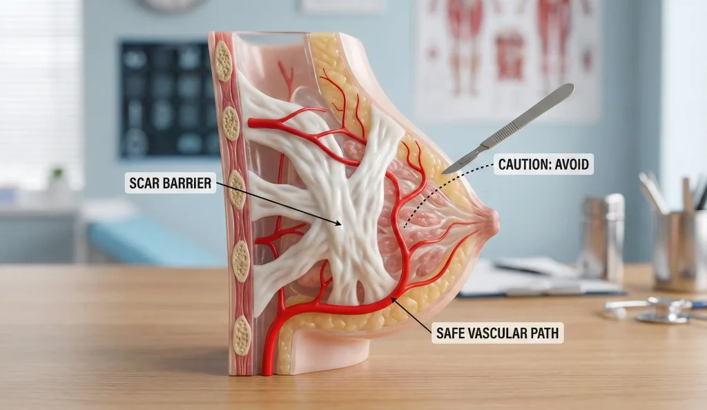 modello anatomico del seno mappa vascolare barriera cicatriziale
