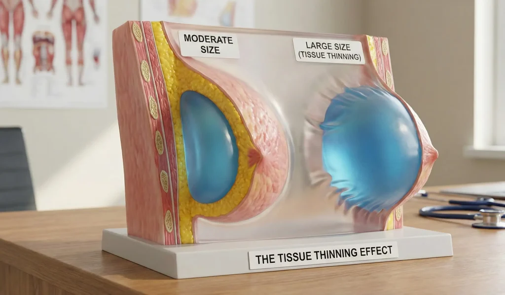 modello anatomico del torace effetto assottigliamento tessuti con grande impianto