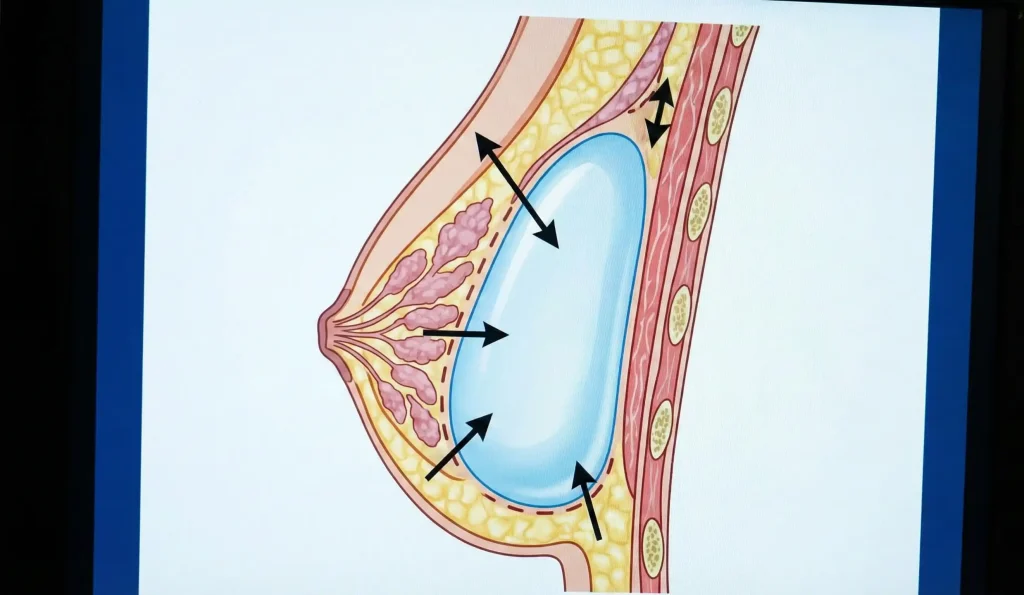 anatomical diagram breast implant placement