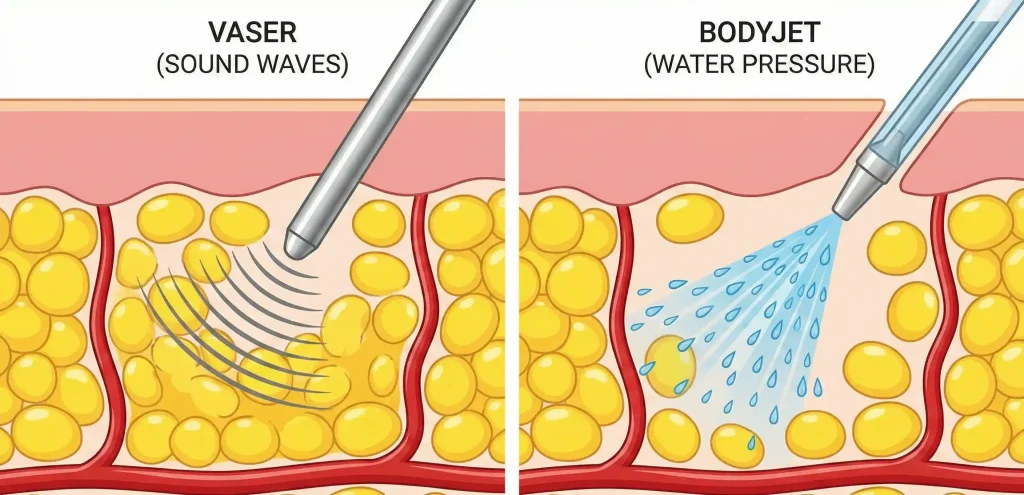 diagrama anatomică vaser vs mechanismele de apă bodyjet