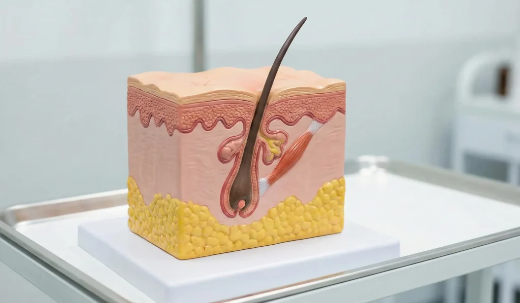 anatomisches Modell Querschnitt Haarfollikel