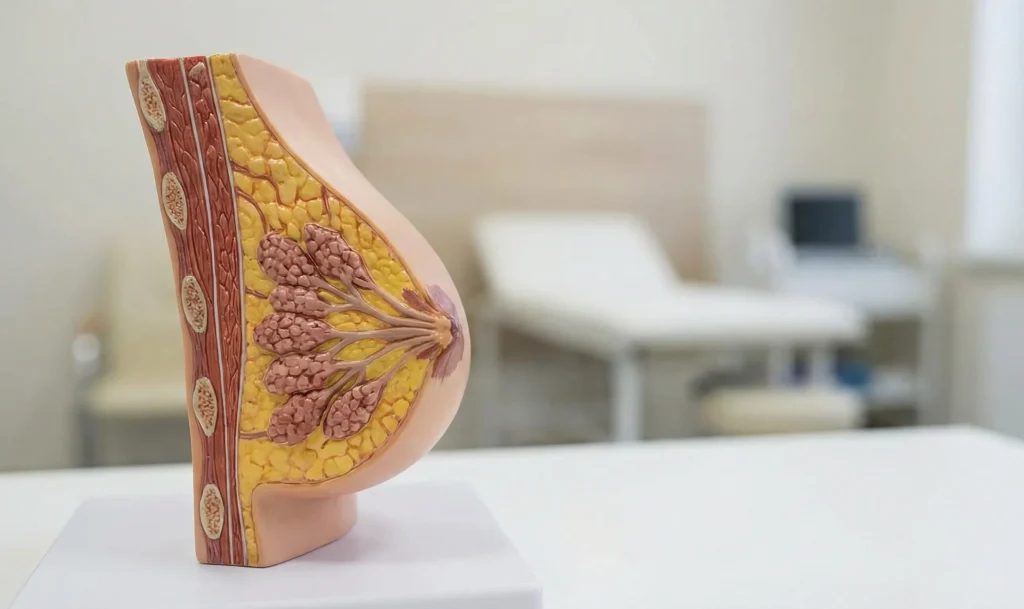 anatomik model kadın meme kesit