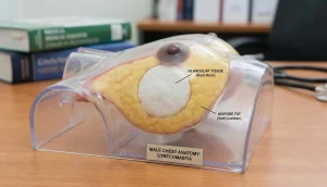 anatomical model gynecomastia gland vs fat cross section