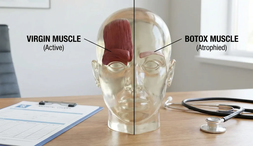 model anatomic mușchi virgin vs atrofiat