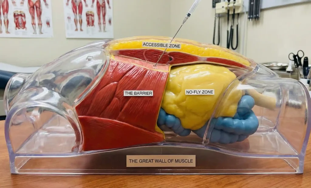 Modell eines anatomischen Torso, große Muskelmauer