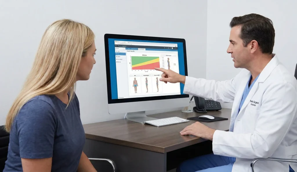 Arzt im Gespräch über die gesundheitlichen Vorteile der Abdominoplastik