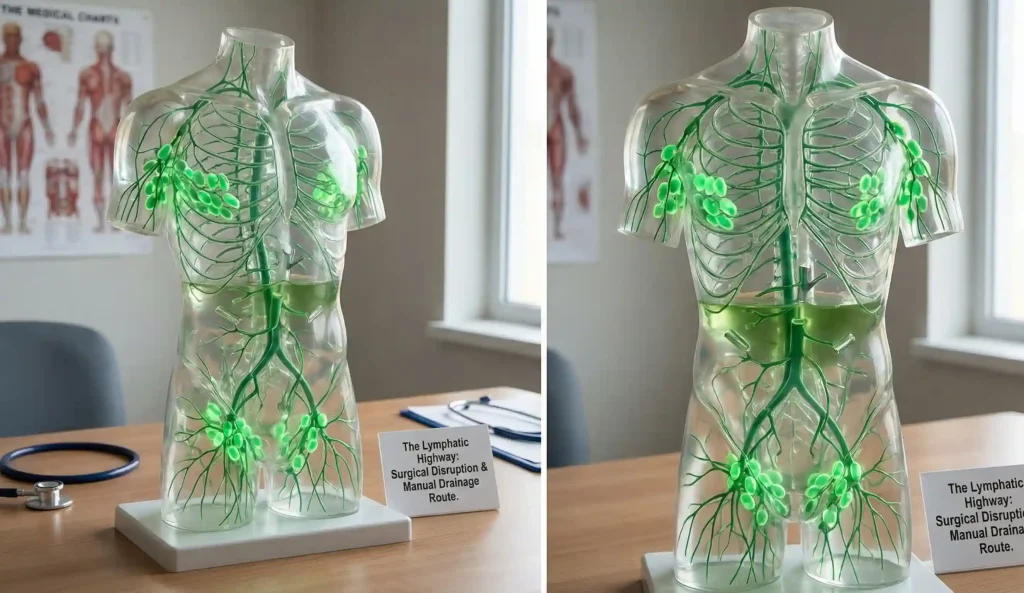 lymphatisches System - anatomisches Modell Flüssigkeitsansammlung