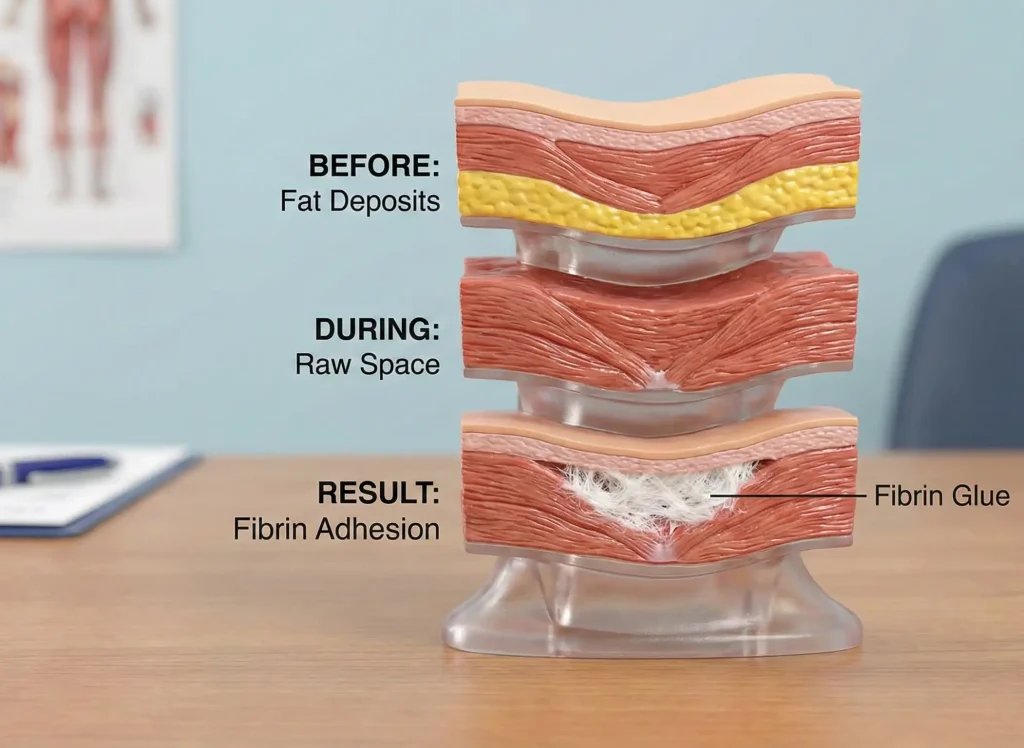 neck anatomy model fibrotic adhesion fibrin glue