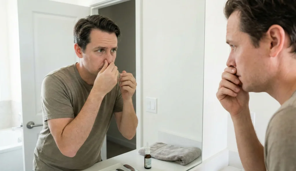 test di sniff al bagno con il paziente