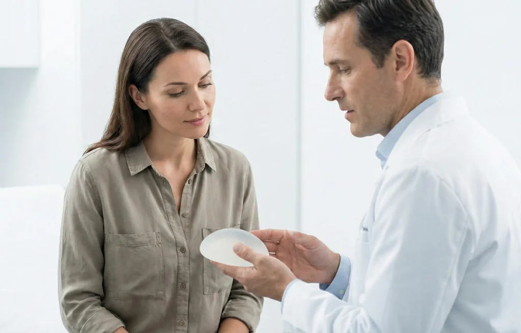 consultație chirurg plastician pacient implant gel coeziv sigur