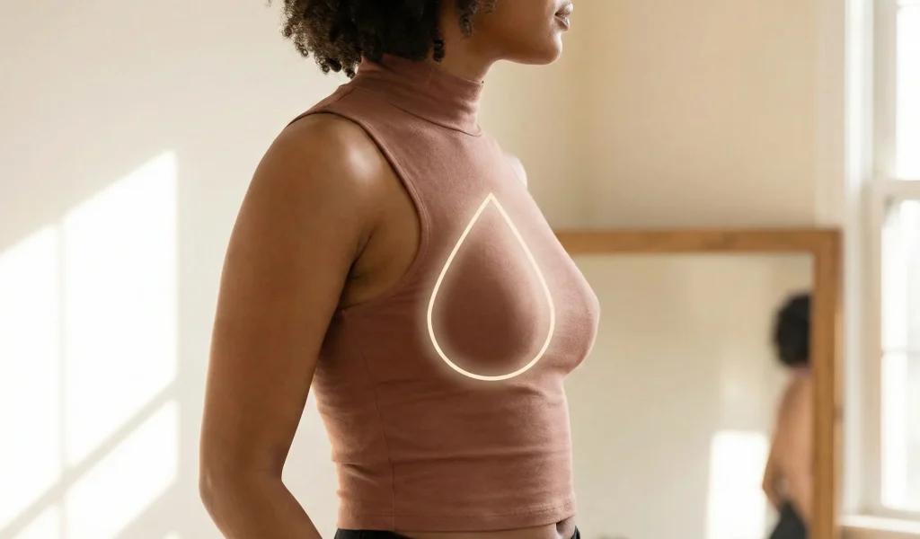 silhouette donna con contorno di impianto a goccia che mostra forma naturale
