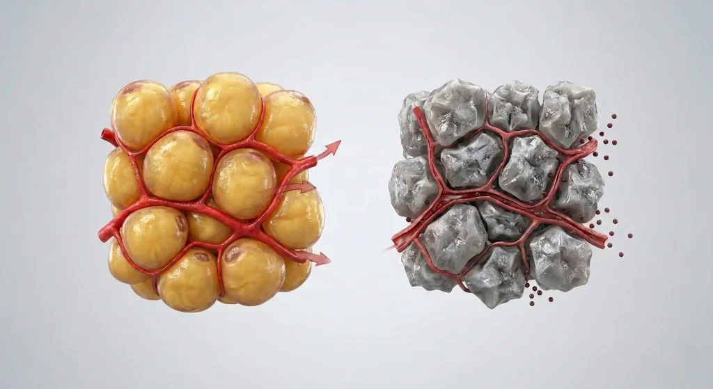 3d anatomical render bbl nicotine fat graft death mechanism