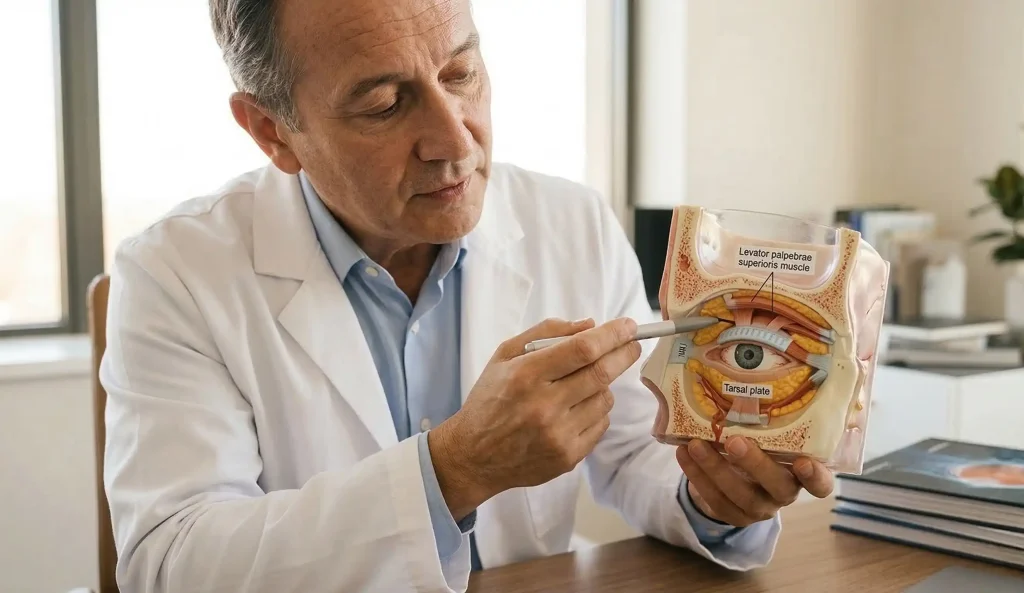 model expert de blefaroplastie cu ridicare facială 3D
