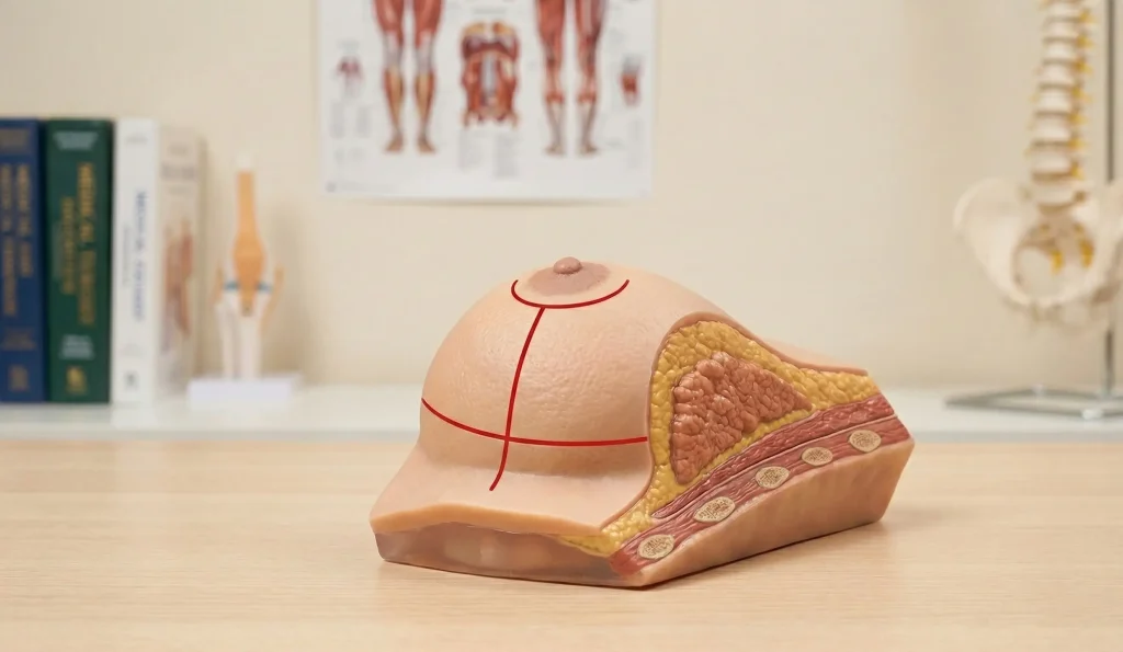anatomical 3d model breast reduction t junction