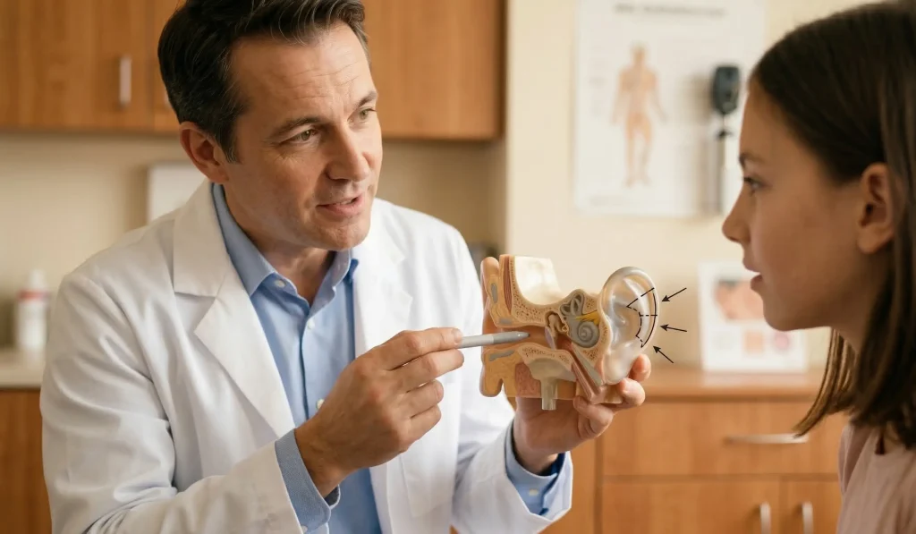 modello anatomico dell'orecchio 3d spiegazione otoplastica
