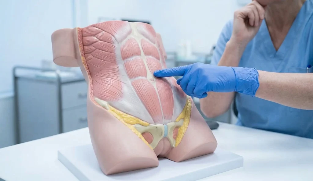 modello anatomico dimostrazione addominoplastica