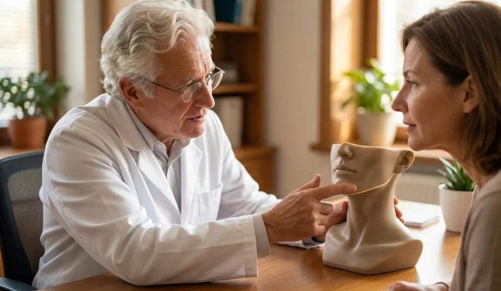 model anatomic de consultare pentru lipoaspirația bărbiei