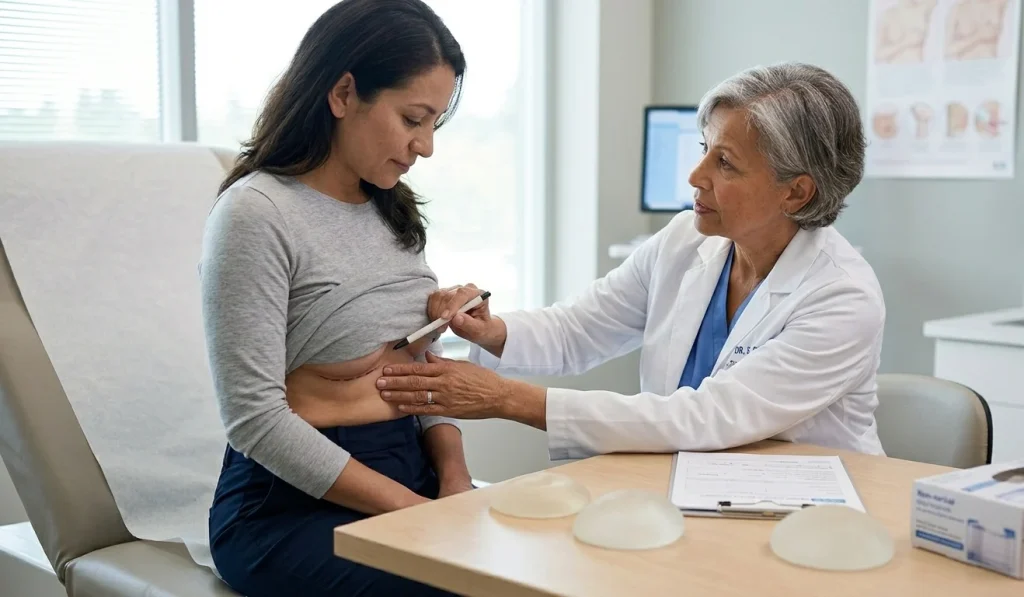 clinical breast implant incision consultation
