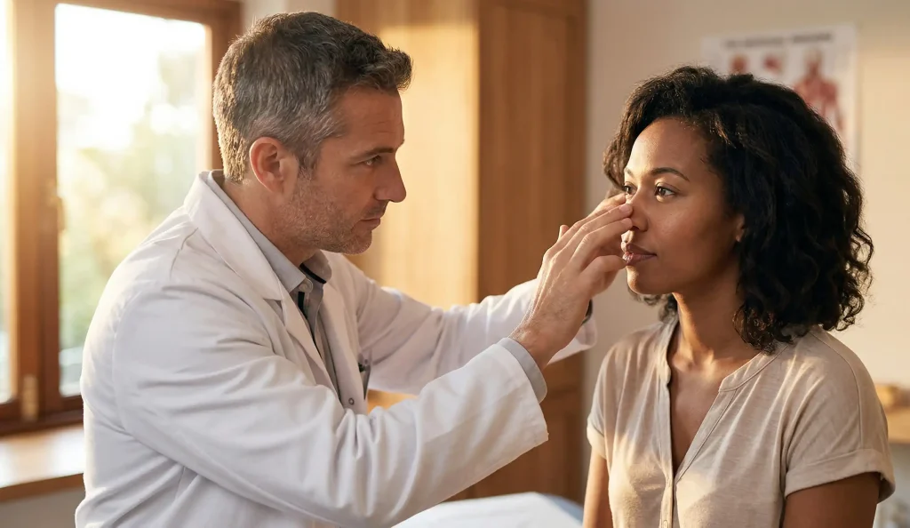 esame della pelle morta nella rinoplastica clinica