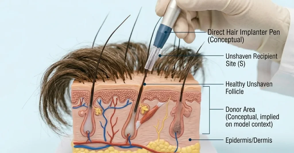 anatomia follicolo trapianto capillare DHI