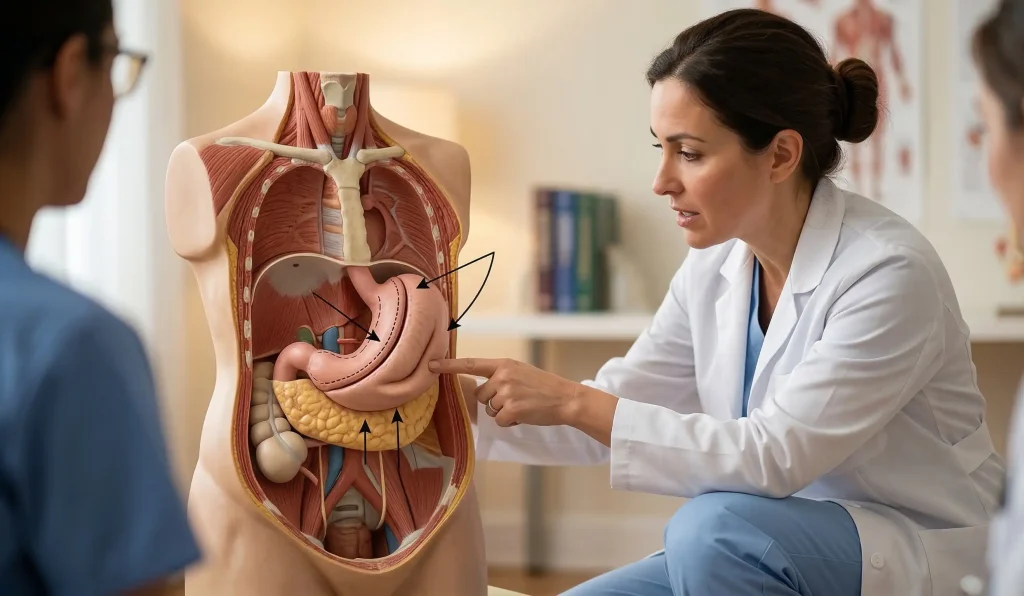 Erklärung des anatomischen Modells des Magenschlauchs