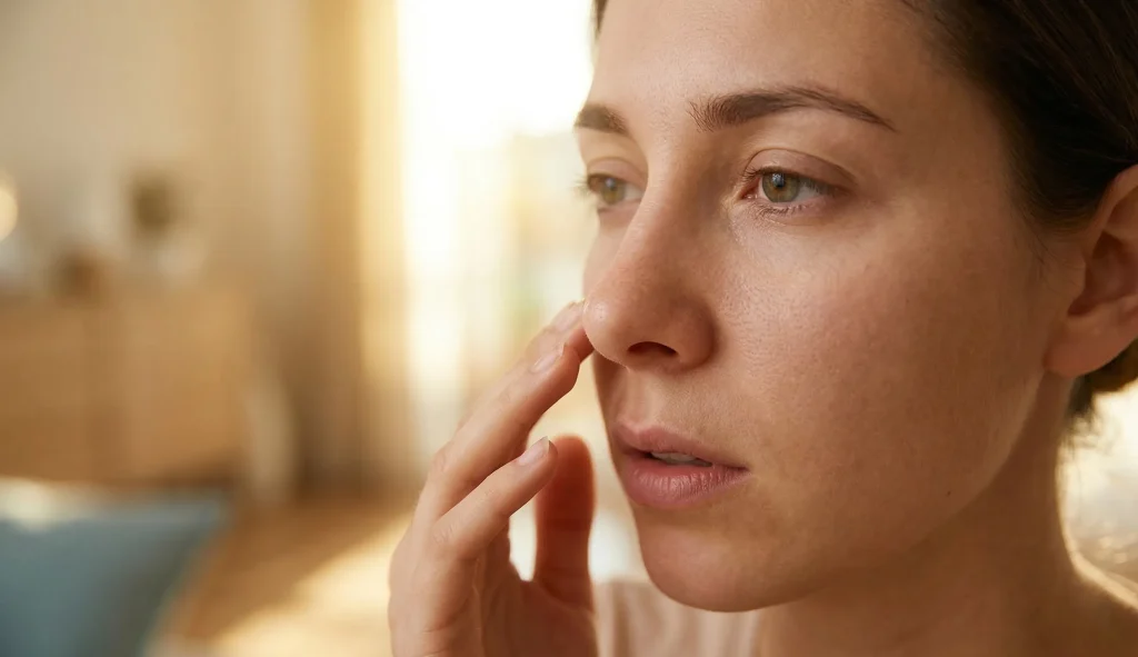 natürliche Kappen-Nase nach Rhinoplastik blockiert