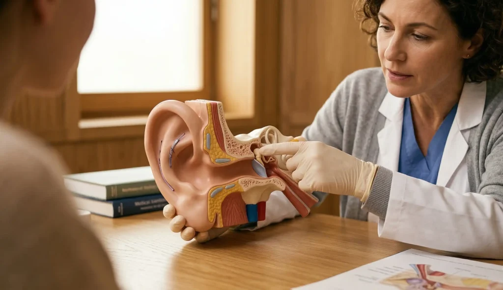 modello anatomico delle orecchie asimmetriche per otoplastica