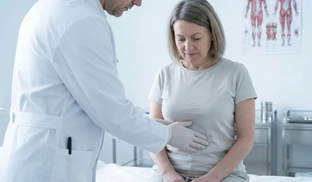 pre surgery stomach examination doctor