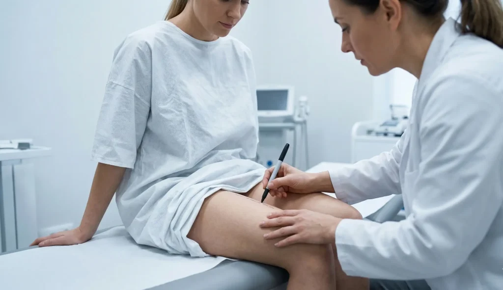 vaginoplasty clinical examination marking area