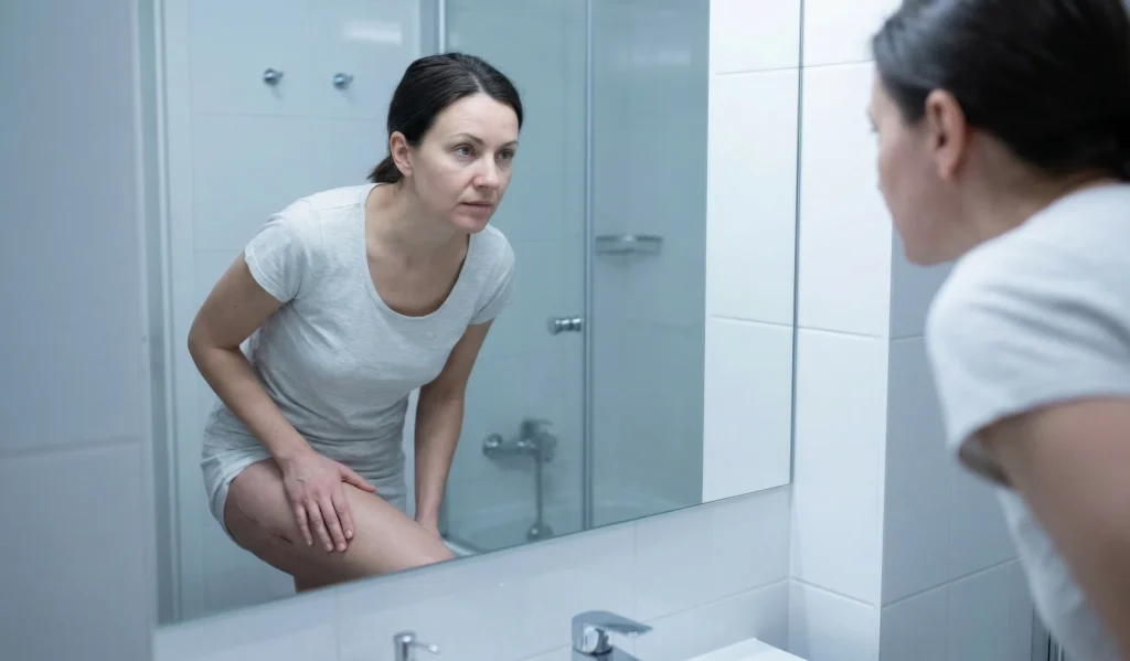 vaginoplasty patient postop mirror check