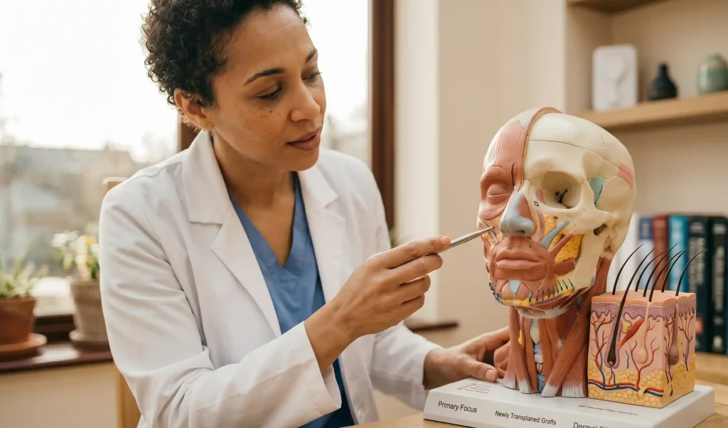 anatomische Querschnitt des Bartfollikels