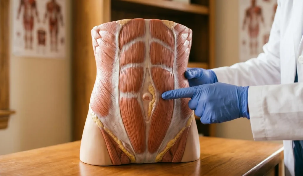 modello anatomico di diastasi dei retti