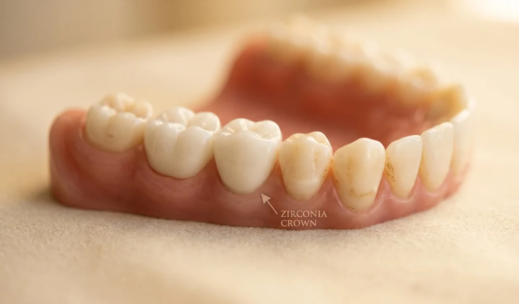 anatomical model zirconia vs natural teeth