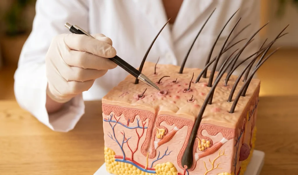 model anatomie grefă eșuată transplant păr